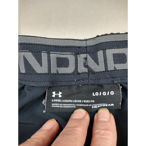 Under Armour Heatgear Loose Fit Shorts Mens Large Black Football Running Gym - Picture 8 of 9